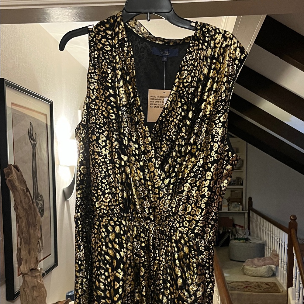Elegant Black and Gold Women's Dress size 2x NWT $39 originally $105